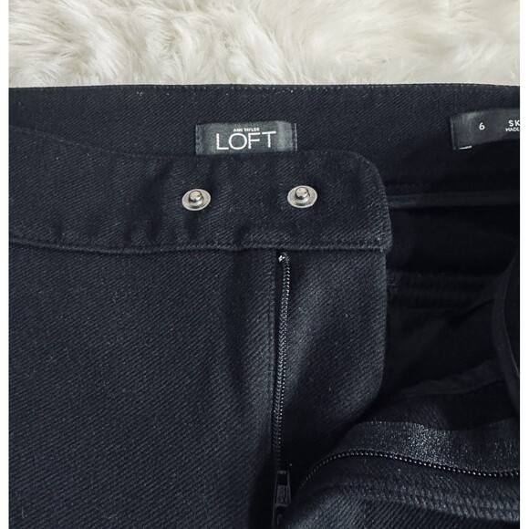 Ann Taylor Loft Skinny Pants 6 (30x26.5) Black Heavy Knit Stretch Zip Pockets - Picture 6 of 10